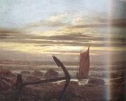 Caspar David Friedrich Moonlit Night with Boats on the Baltic Sea (mk10) oil painting picture wholesale